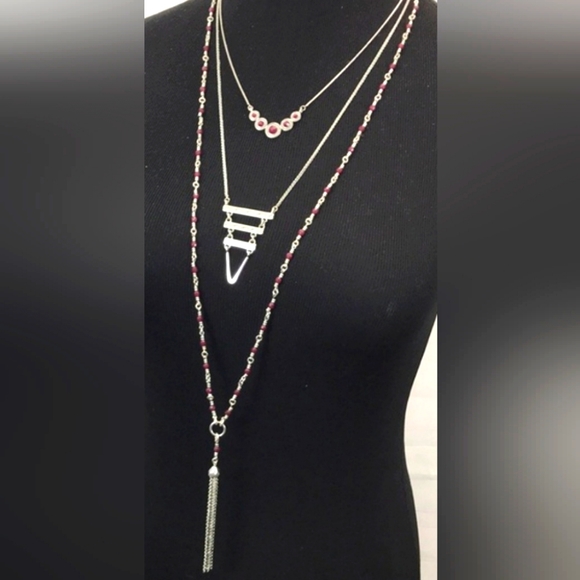 Lucky Brand Layers 3 tier Silver Necklace NWT RETAILS FOR $49 LONG - Picture 13 of 16